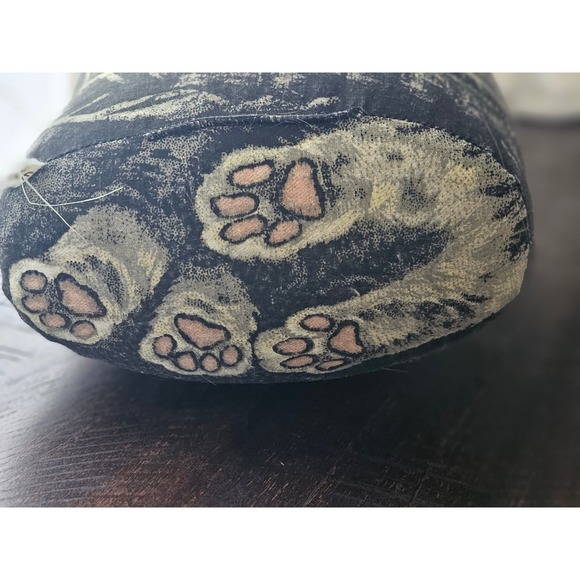 Vintage Fabric Cat Figurine country Tabby Kitten primitive doorstop - Picture 2 of 6